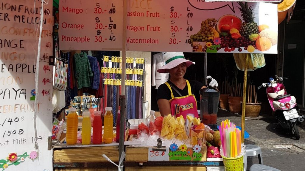 Fruitshake-Stand auf der Khao San